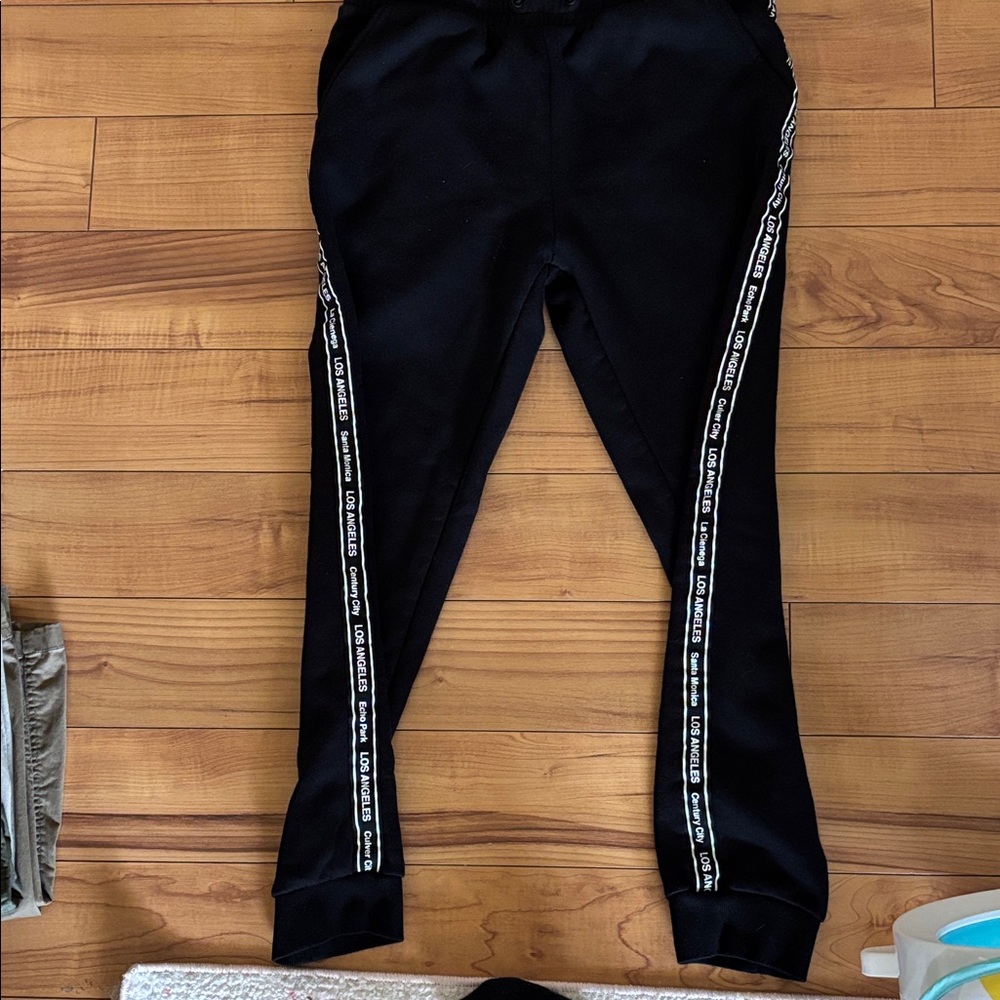 H&M Black Joggers with Side Stripes